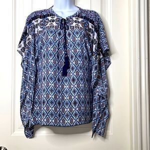 Sale! ☄️ Miss Me Beautiful Top with Rhinestones and Beaded Accents Size Small